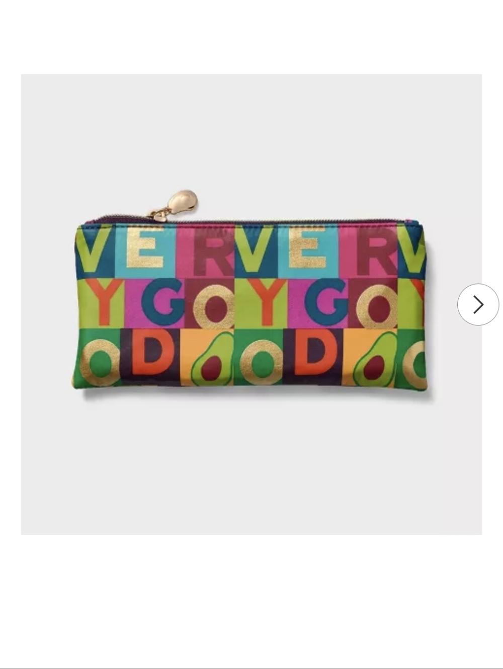 Tabitha Brown Very Good Zippered Pouch with Avocado Pull